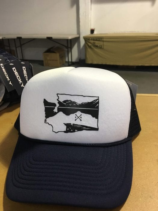 Custom screen printed transfer hats